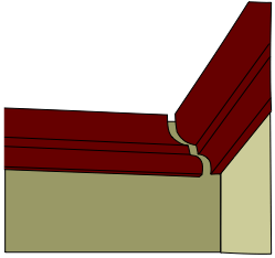 drawing of a coped inside molding corner