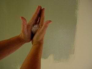 photo demonstrating how to put creases in plastic wrap