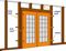 diagram of french doors in a partition wall