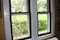 photo of a wooden, double-hung windows