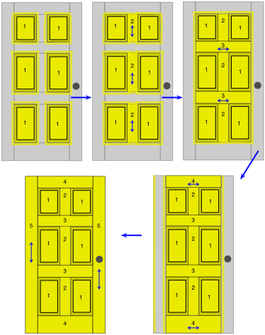 drawing demonstrating the order in which to paint a raised-panel door