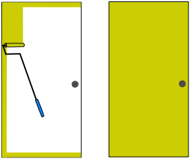 drawing demonstrating how to paint a flat door