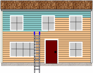 drawing demonstrating how to move across house siding to paint with a brush