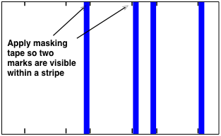 drawing demonstrating masking a wall to paint stripes
